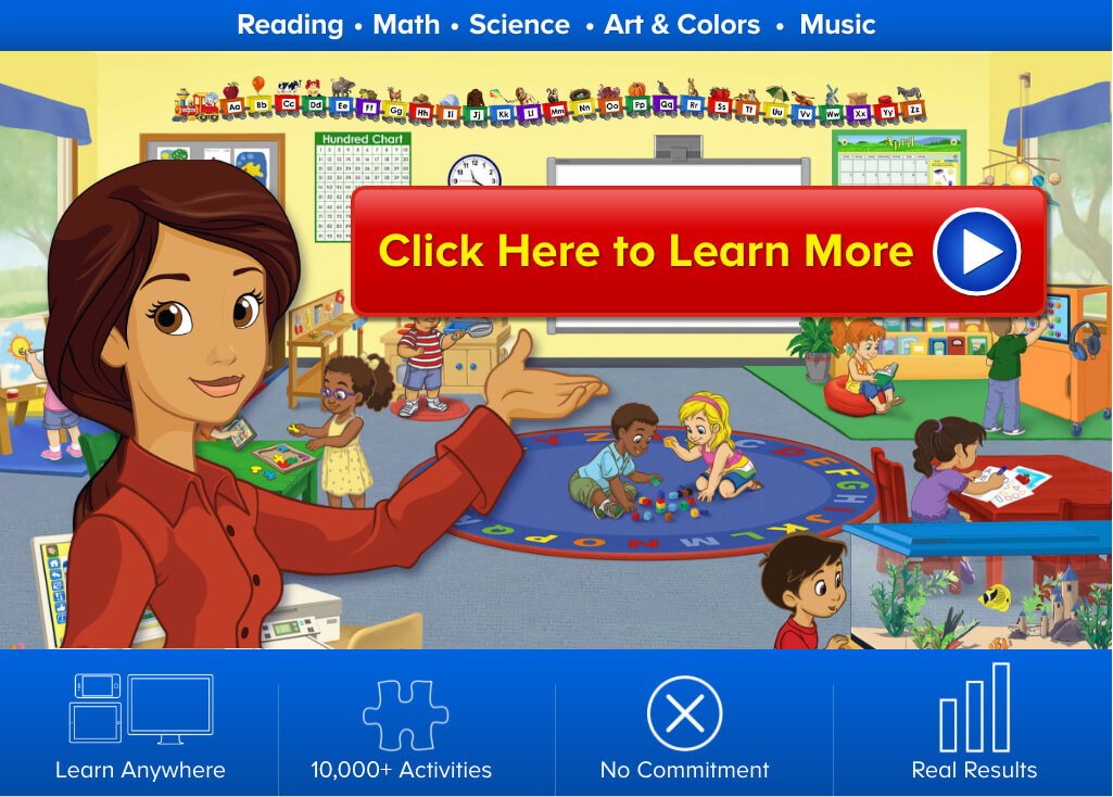 Child using ABCmouse for reading, math, and creative learning activities