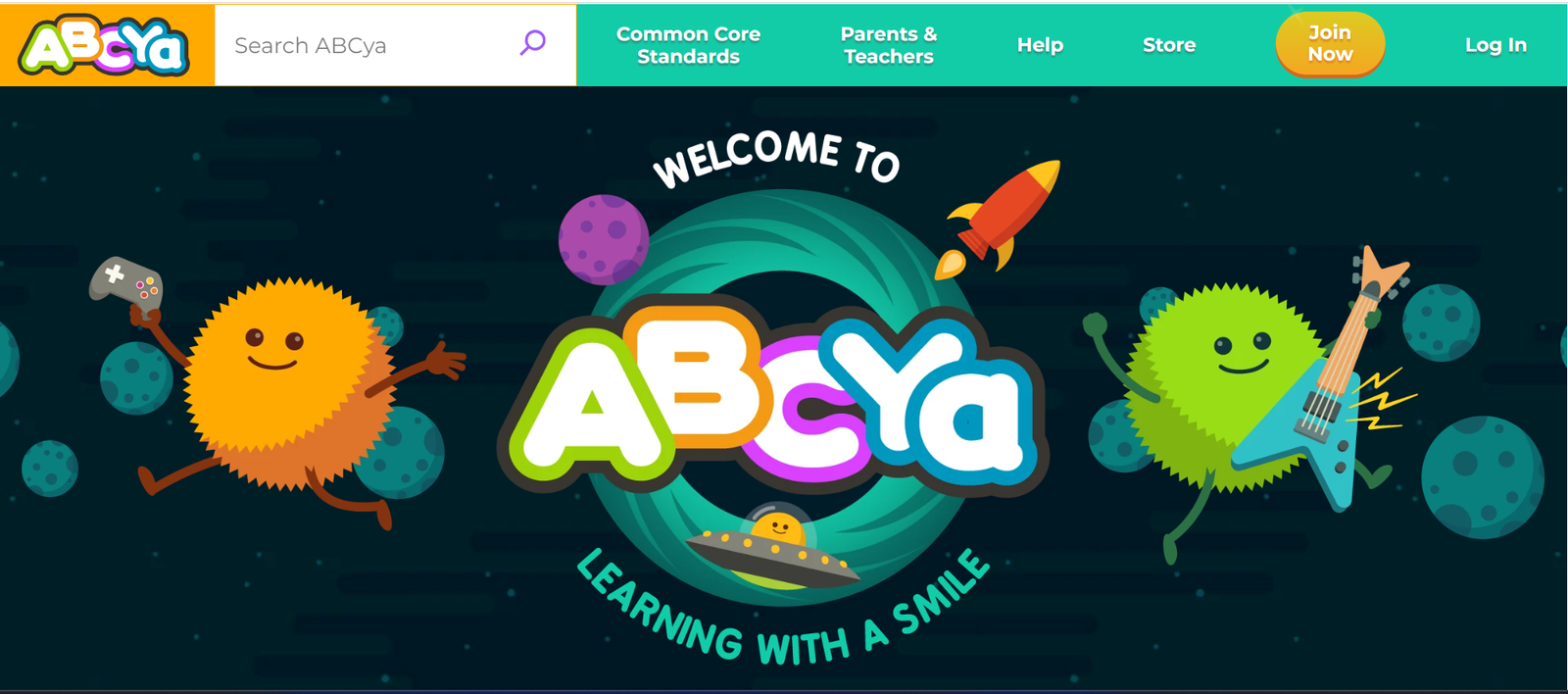First grader playing ABCya educational games for math, reading, and creativity