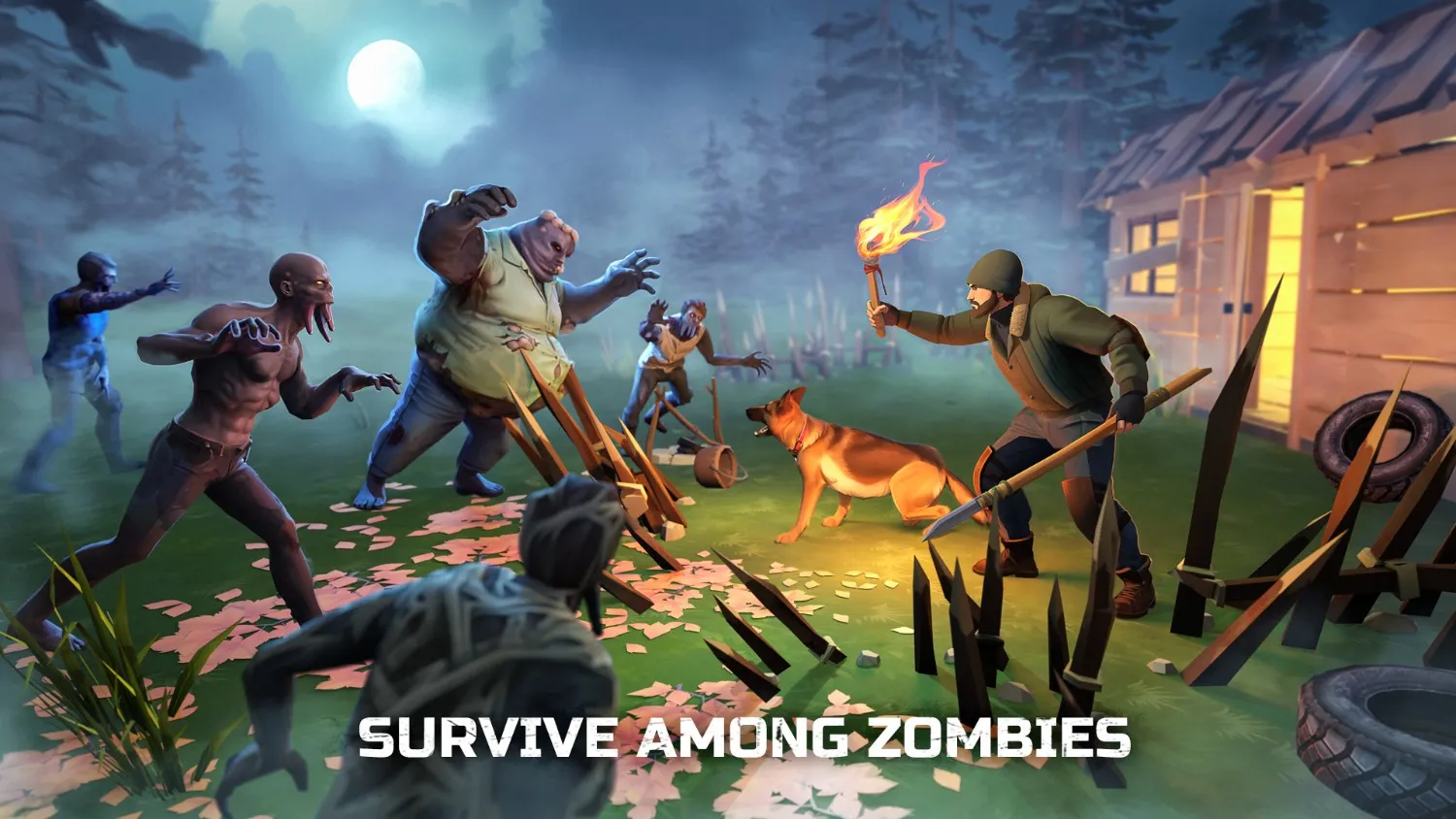 Player character fighting zombies in Last Day on Earth survival game