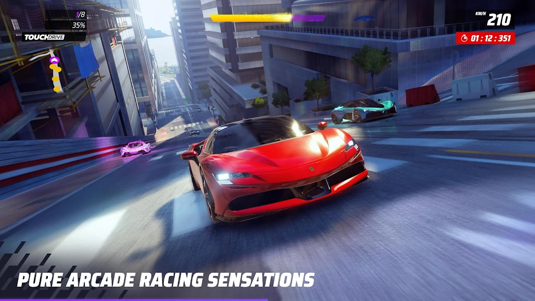 High-speed racing car drifting in Asphalt 9 Legends