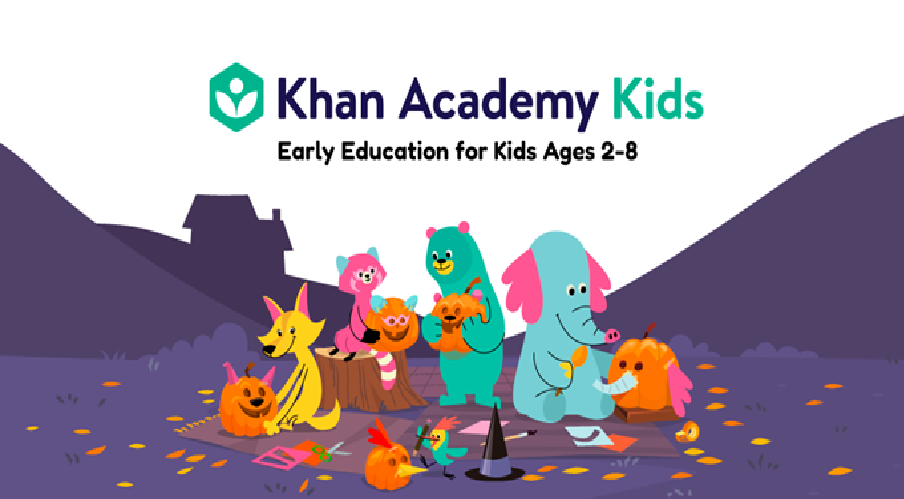 First grader practicing math, reading, and creativity on Khan Academy Kids app