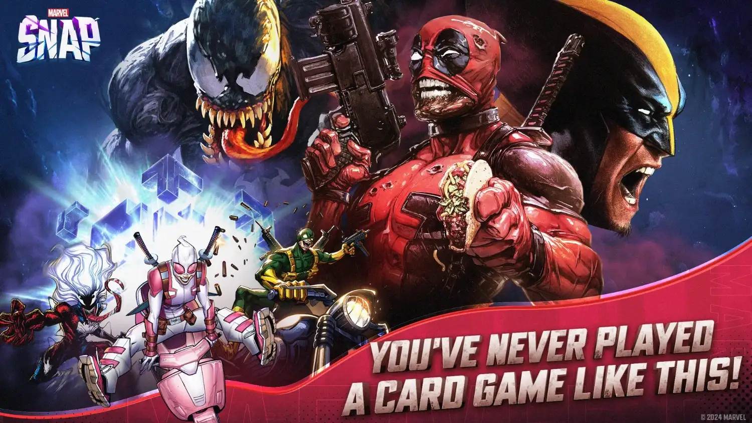 MARVEL Snap deck of hero and villain cards in a PvP battle