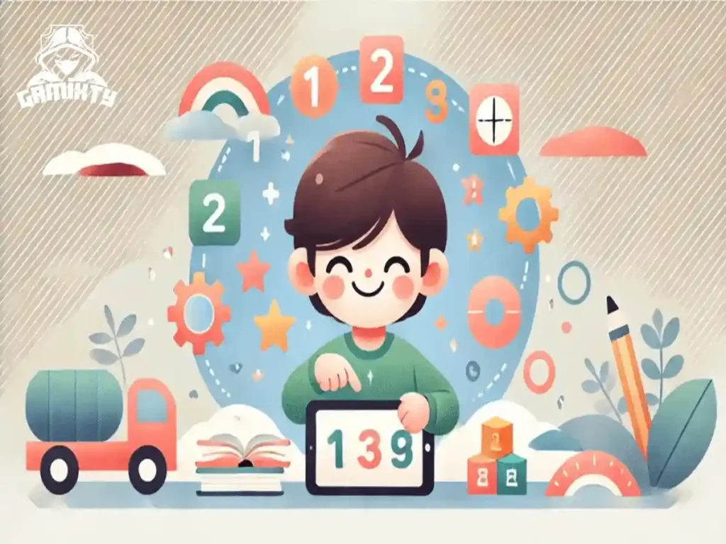 A colorful interface of top-rated educational games for first graders showing interactive learning tools, provided by Gamixty.