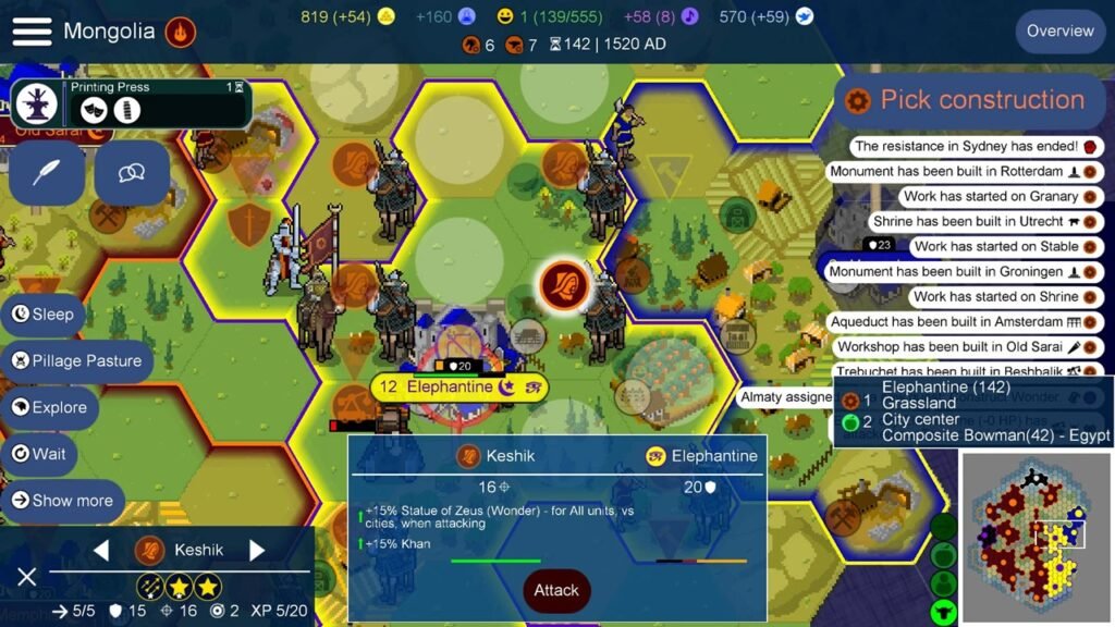 Unciv open source strategy game, free games with no ads, mobile strategy games