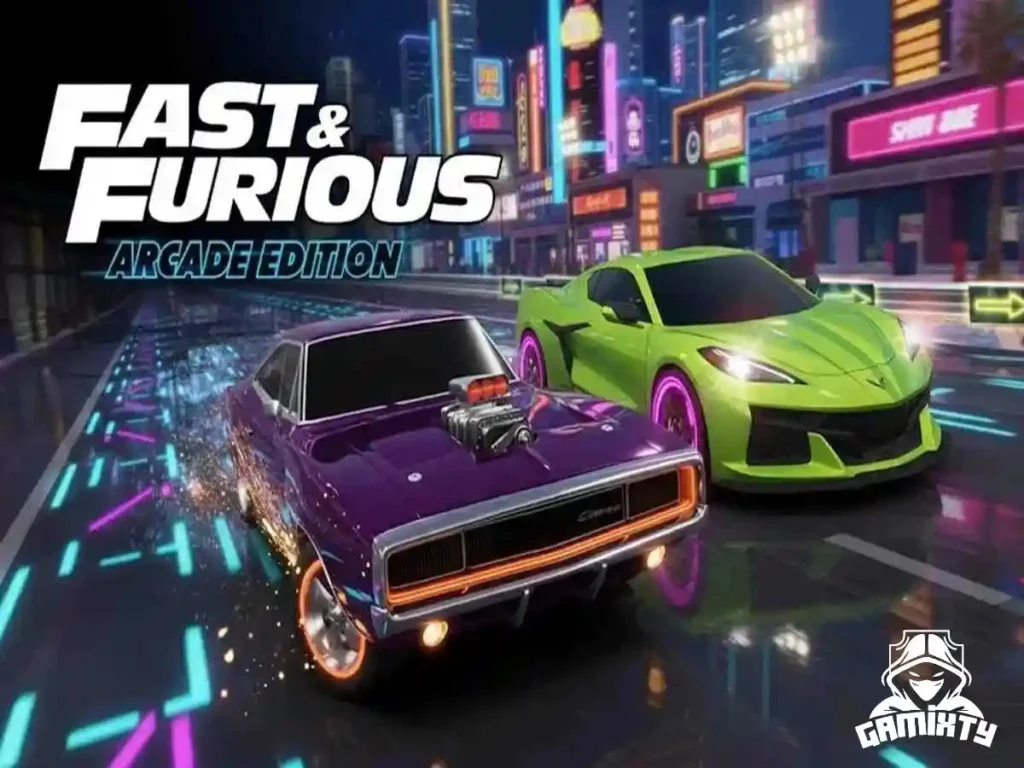 A high-speed arcade racing scene from Fast & Furious: Arcade Edition on PS5 showing intense action and nitro boosts, featured on Gamixty.